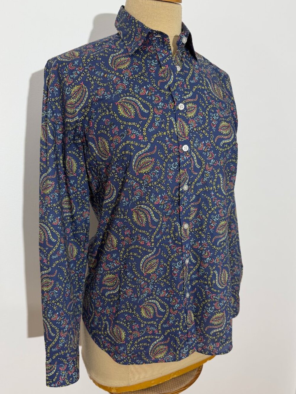 Simons Liberty Fabric Long-Sleeve Button Shirt Paisley Print